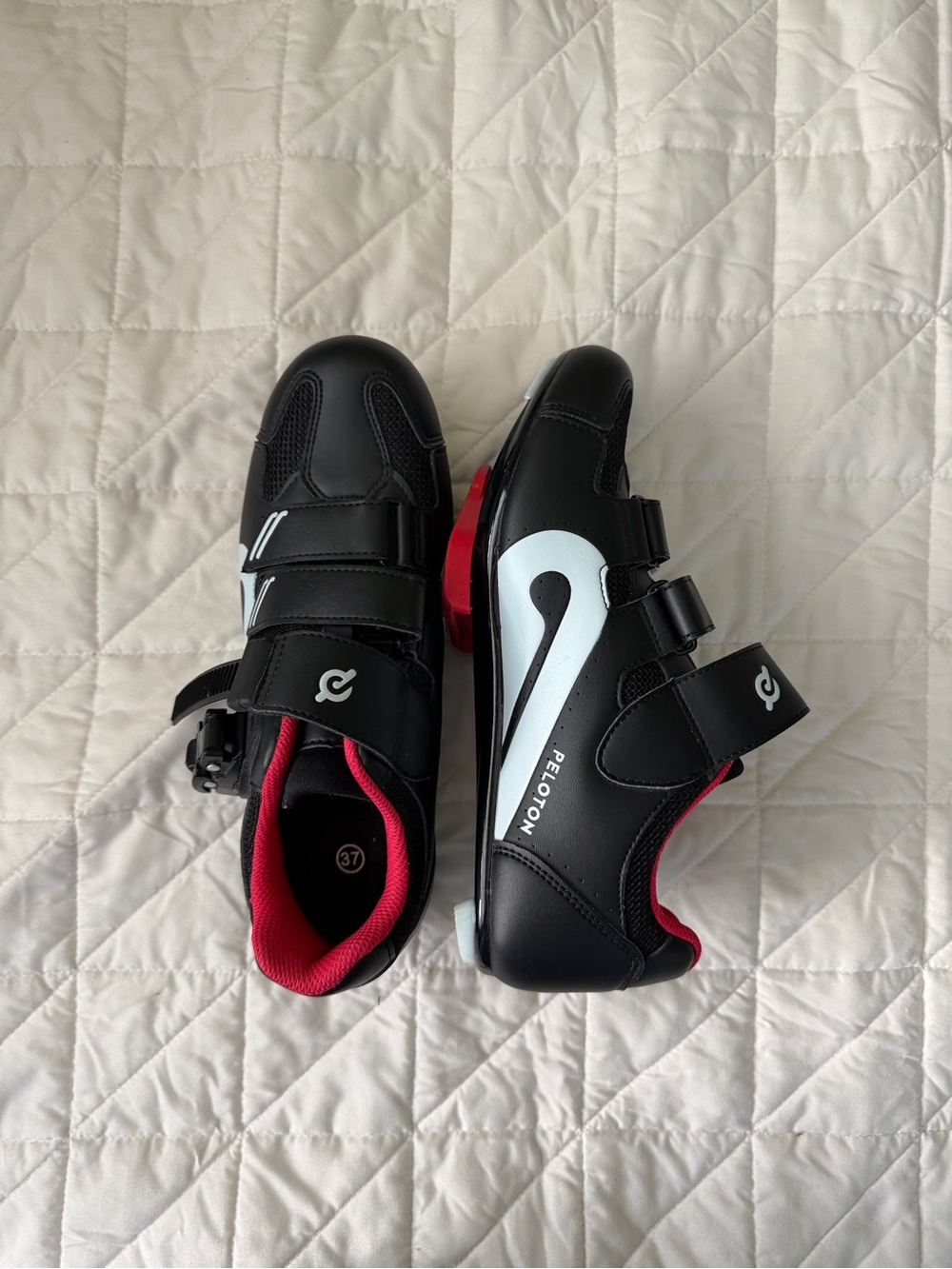 Peloton Cycling Shoes Size 37 Women's Peloton Black, White & Red Gear Size 6.5
